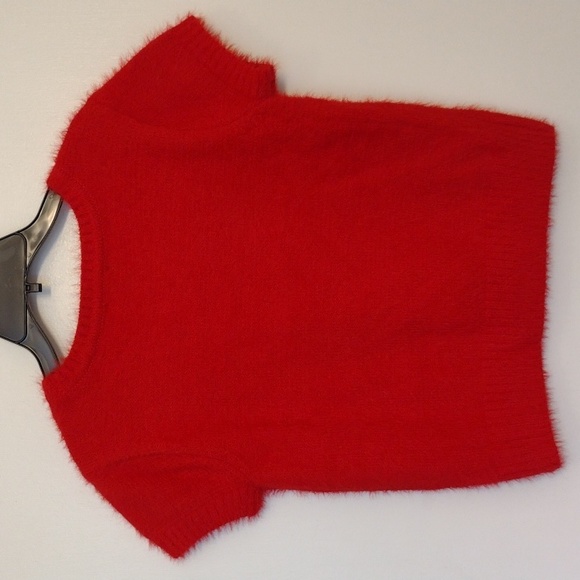 NEW Red Short Sleeve Cropped Sweater size Small - Picture 7 of 8